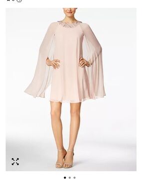 Vince Camuto Blush Pink Cape-Sleeve Mini Dress